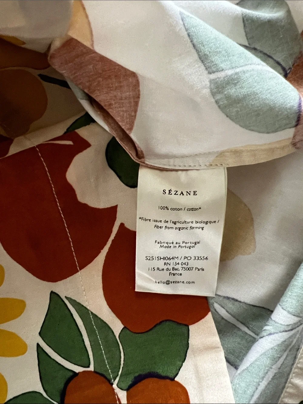 Sezane Angelique Shirt Sol Print - Size 4 - Picture 4 of 6